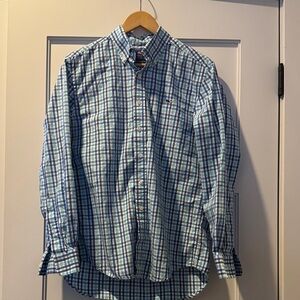 Vineyard Vines Blue and Green Plaid Button Down Whale Shirt